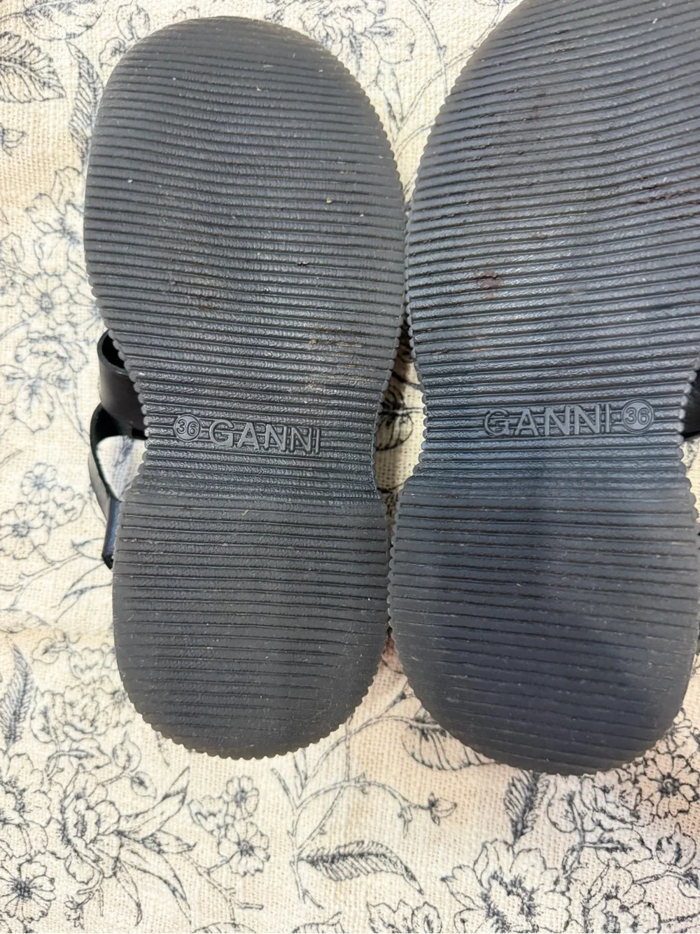 GANNI CREEPER SANDALS WITH PLATFORM SOLE - BLACK